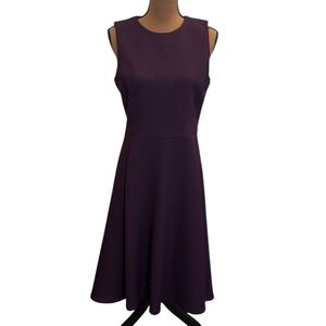 Lauren Ralph Lauren Purple Sleeveless Ponte Knit Fit & Flare Dress M NWT
